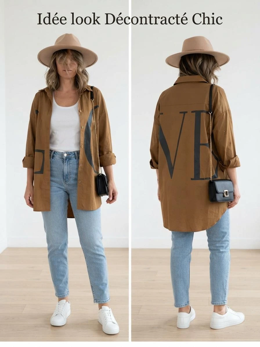 🤎 Oversized Camel Overhemd "LOVE" Made in Italy Eenmalige maat (46-50) 🤎 – photo 7